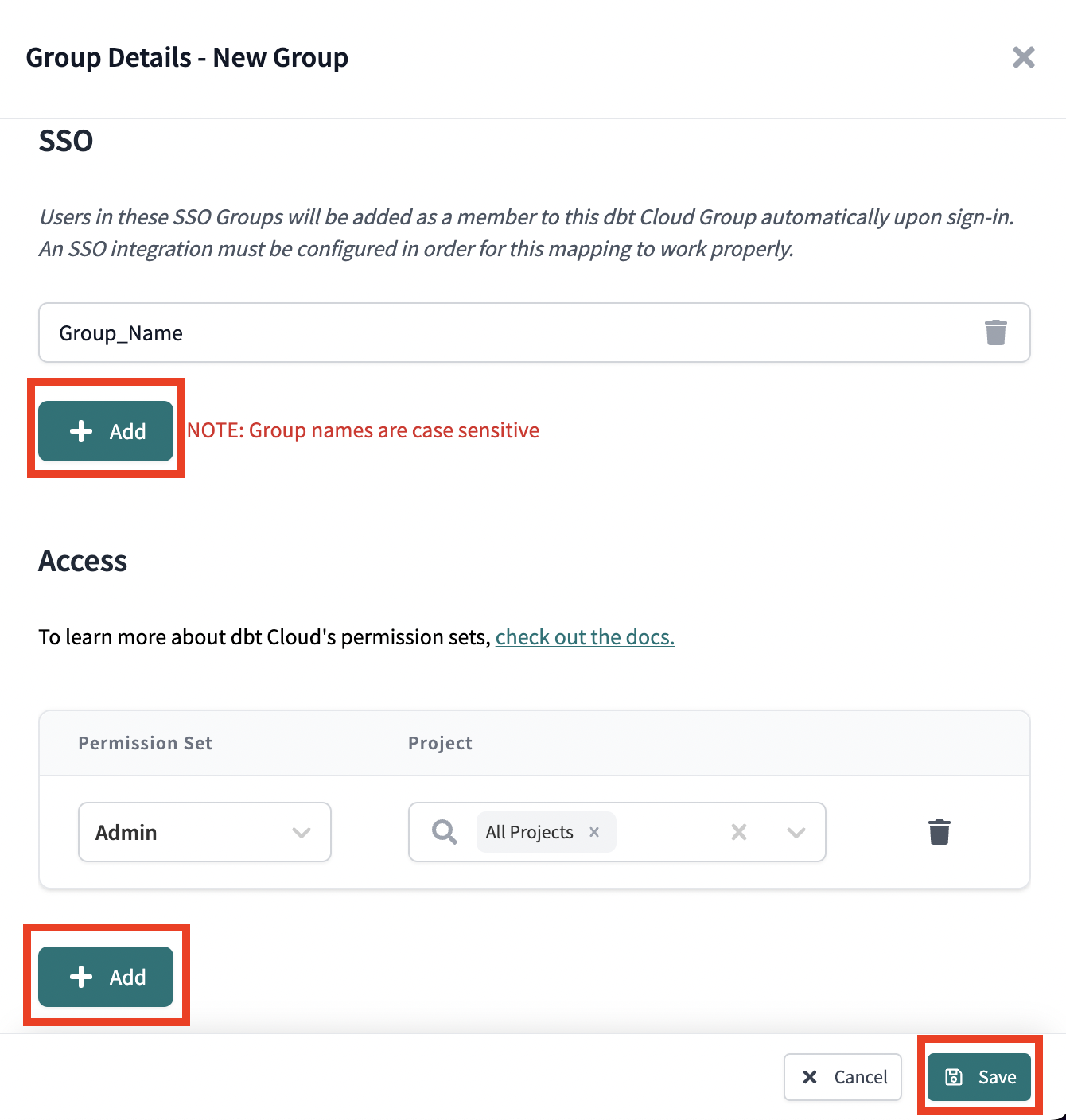 Configure SSO groups and Access permissions Configure SSO groups and Access permissions